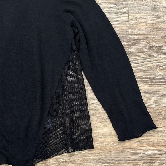 Eileen Fisher Black Hemp Blend Long Sleeve Sheer Sweater Women's Size Large - Picture 5 of 10